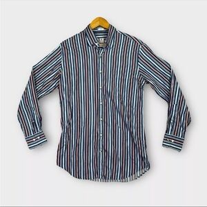 Peter Millar Cotton Long Sleeve Button Up Shirt Mens Size M Multi Color Striped